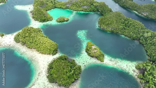 The incredibly scenic islands of Pef are fringed by mangrove trees and surrounded by beautiful coral reefs. These islands, found in northern Raja Ampat, support an amazing array of biodiversity. photo