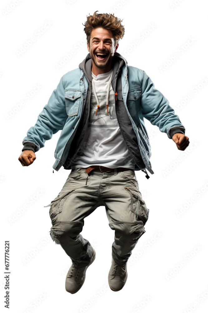 Funny man dancing and jumping, isolated on white or transparent background. Funny man dancing and jumping, isolated on white or transparent background.