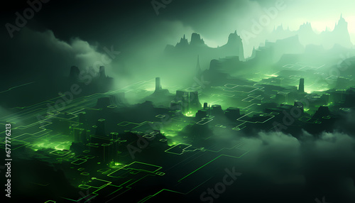 Green tech aesthetics in the fog