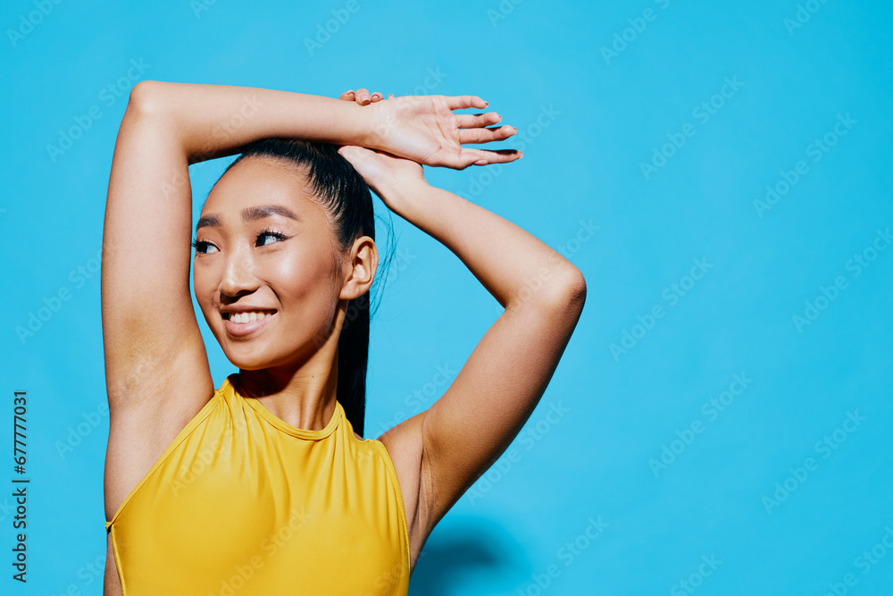 Woman fashion portrait yellow beauty trendy Woman fashion portrait yellow beauty trendy