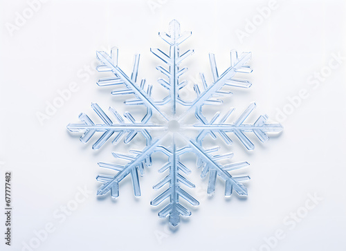 closeup on snowflake isolated on a white background