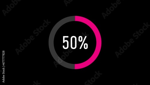 Circle percentage pie chart diagrams infographic 100 number elements web design user interface. 4K. photo