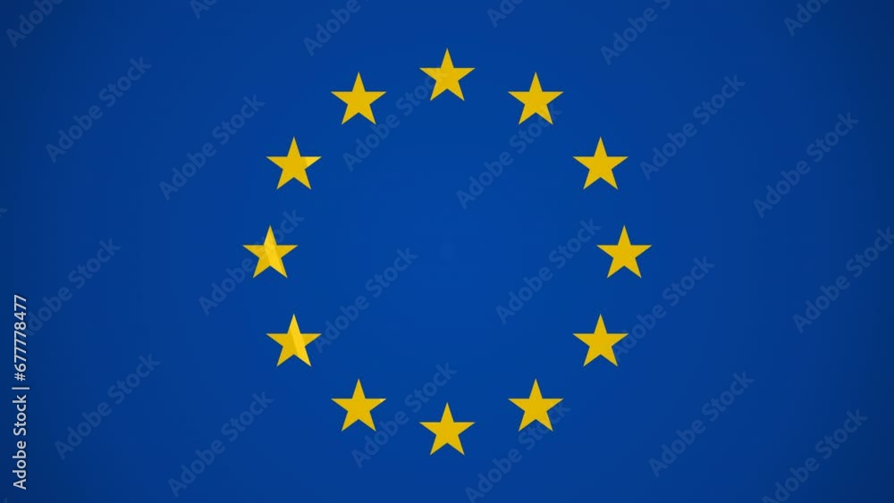 2d animation of the appearance of the stars of the European Union flag on a blue background 2d animation of the appearance of the stars of the European Union flag on a blue background