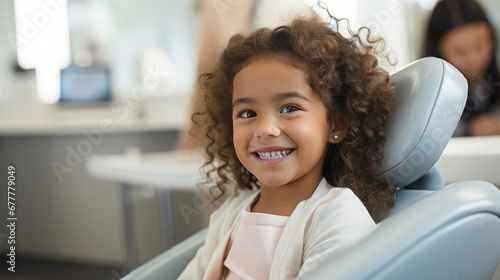 A child in a dental chair.