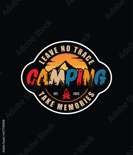 Camping T-shirt Design Vector