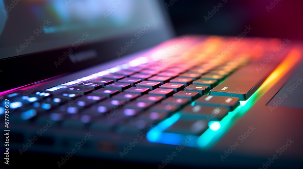 Close up of computer keyboard with shallow depth of field and bokeh Close up of computer keyboard with shallow depth of field and bokeh