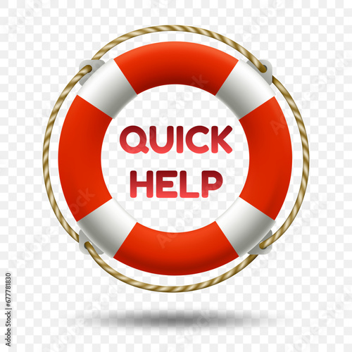 Lifebuoy with wording quick help