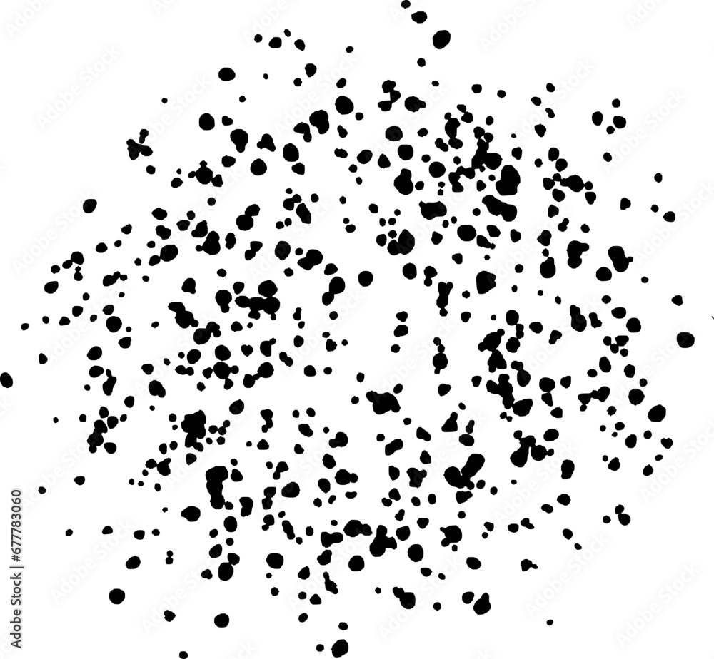 Splashed paint stain, splash texture of small particles. Uneven ink droplets, grunge effect. Splashed paint stain, splash texture of small particles. Uneven ink droplets, grunge effect.