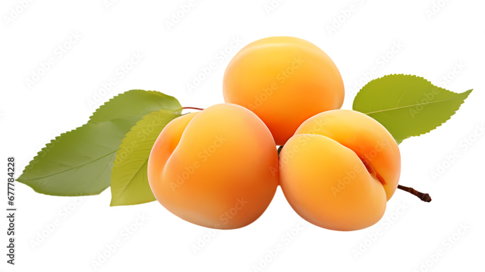 Apricots on transparent background, fruit on white background, fruit commercial photography Apricots on transparent background, fruit on white background, fruit commercial photography