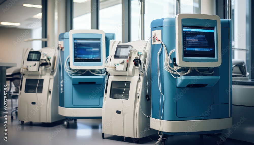 A Collection of Medical Equipment in a Serene Hospital Room A Collection of Medical Equipment in a Serene Hospital Room