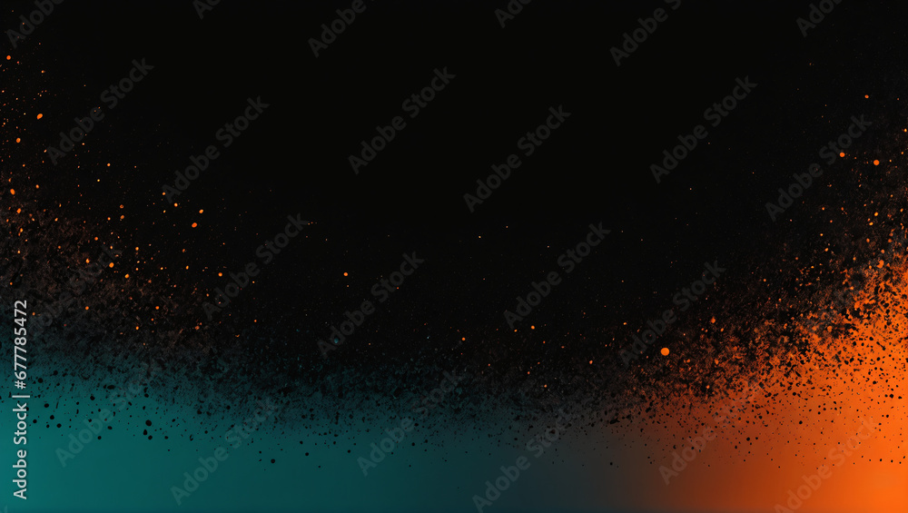 A captivating Teal Orange Black glowing grainy gradient background with a white noise texture, ideal for a poster, header, or banner design.