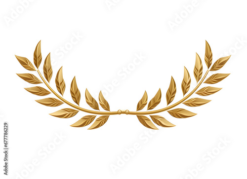 a golden laurel wreath on a white background
