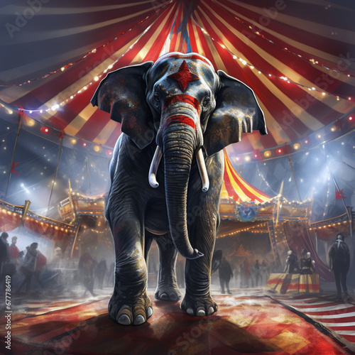 Elephant in a circus. photo