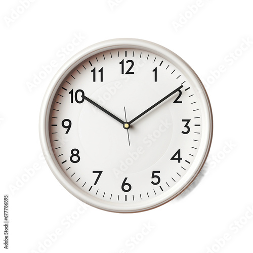 Classic Wall Clock on Transparent Background