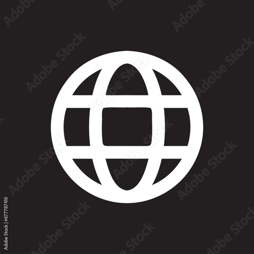 Internet icon vector. Website sign symbol vector. Internet vector icon illustration isolated on black background