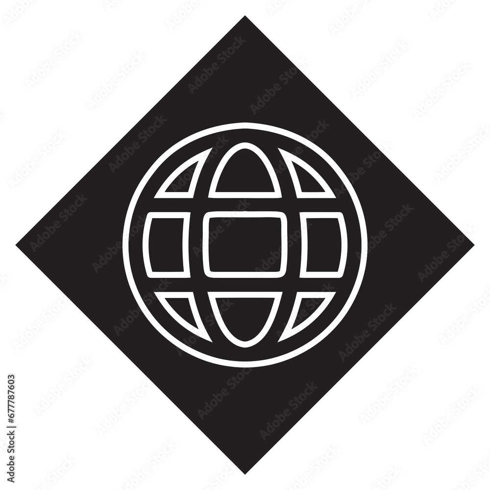 Internet icon vector. Website logo design. Internet vector icon illustration in rhombus isolated on white background Internet icon vector. Website logo design. Internet vector icon illustration in rhombus isolated on white background