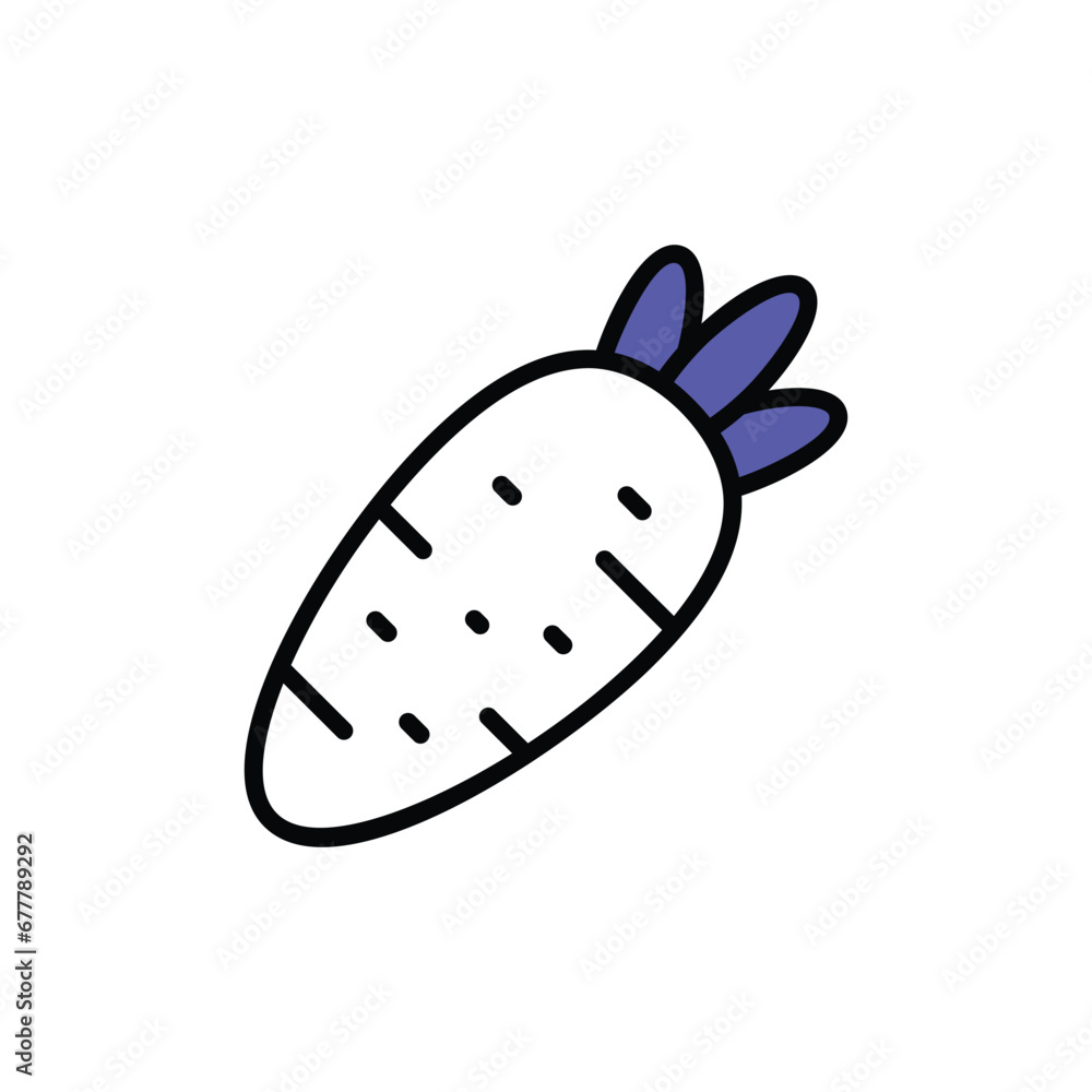 Carrot icon design with white background stock illustration