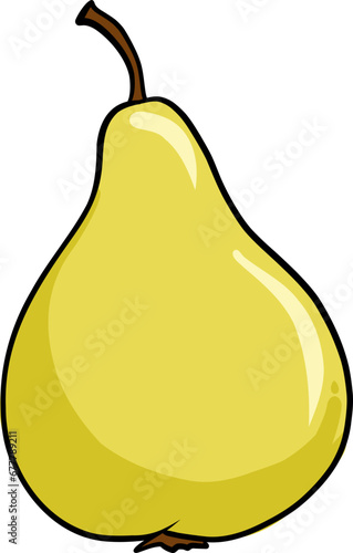 Yellow pear hand drawn vector illustration.