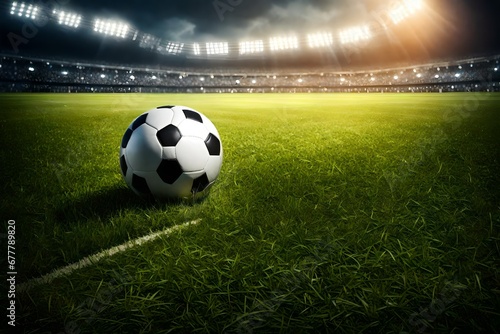 soccer ball on stadium © Image Studio