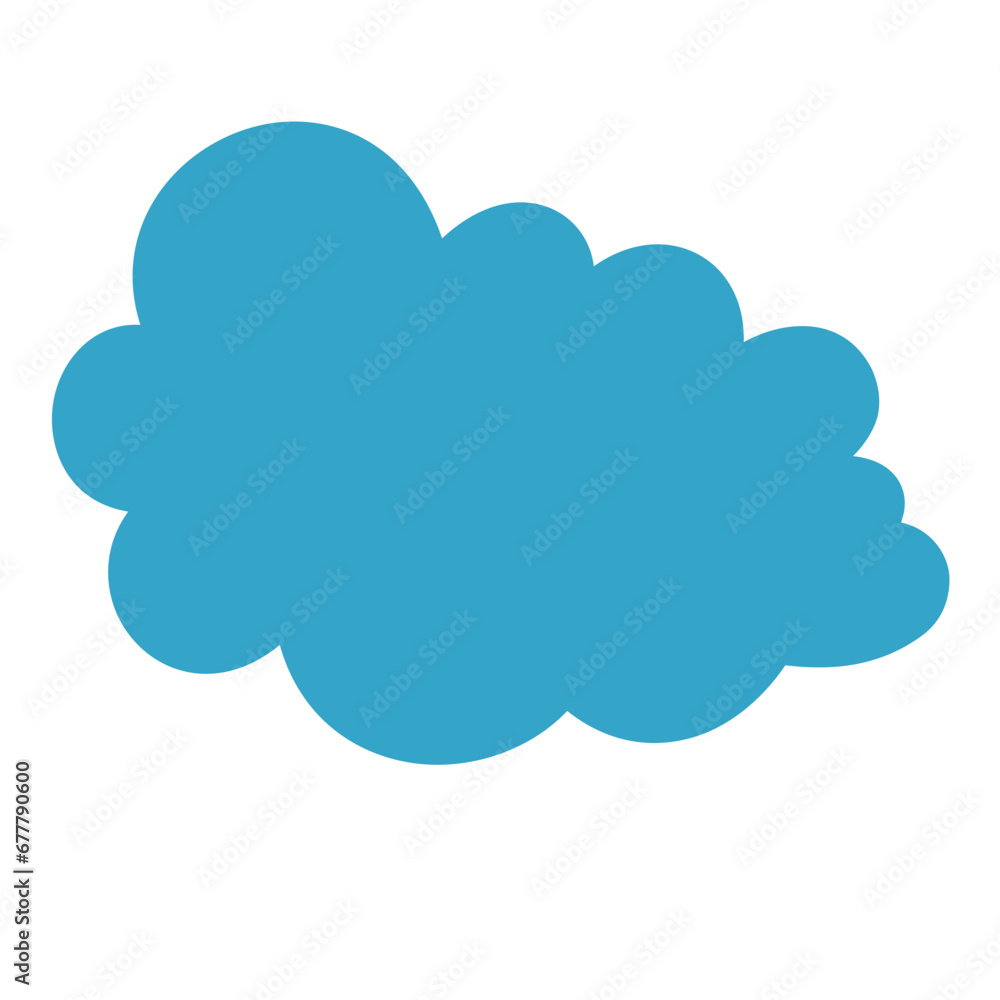 Icon Blue Cloud Cartoon Vector Illustration 