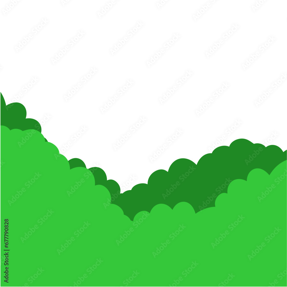 Green Bush Cartoon Vector Illustration 