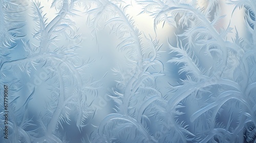  a close up of a frosted window with a sky in the back ground and trees in the back ground.