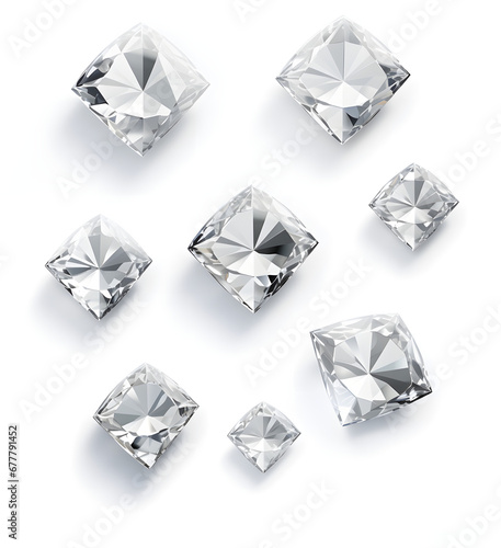 a set of diamonds on a white background 