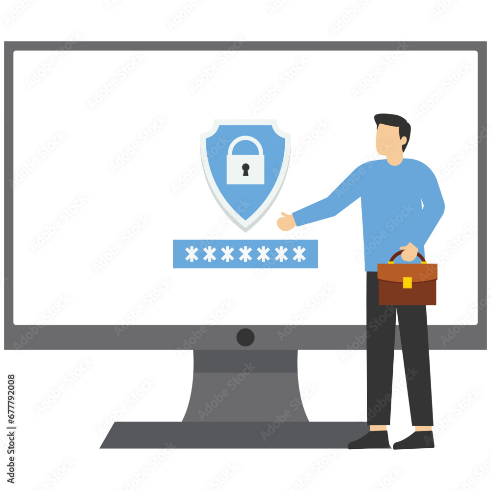 account password,Security of personal data, online concept illustration of cyber data security, internet security or information privacy. flat vector illustration banner and protection

