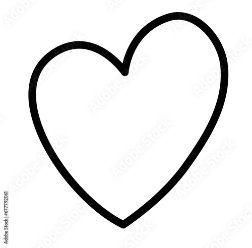 Heart Love Shape Outline Vector Illustration 