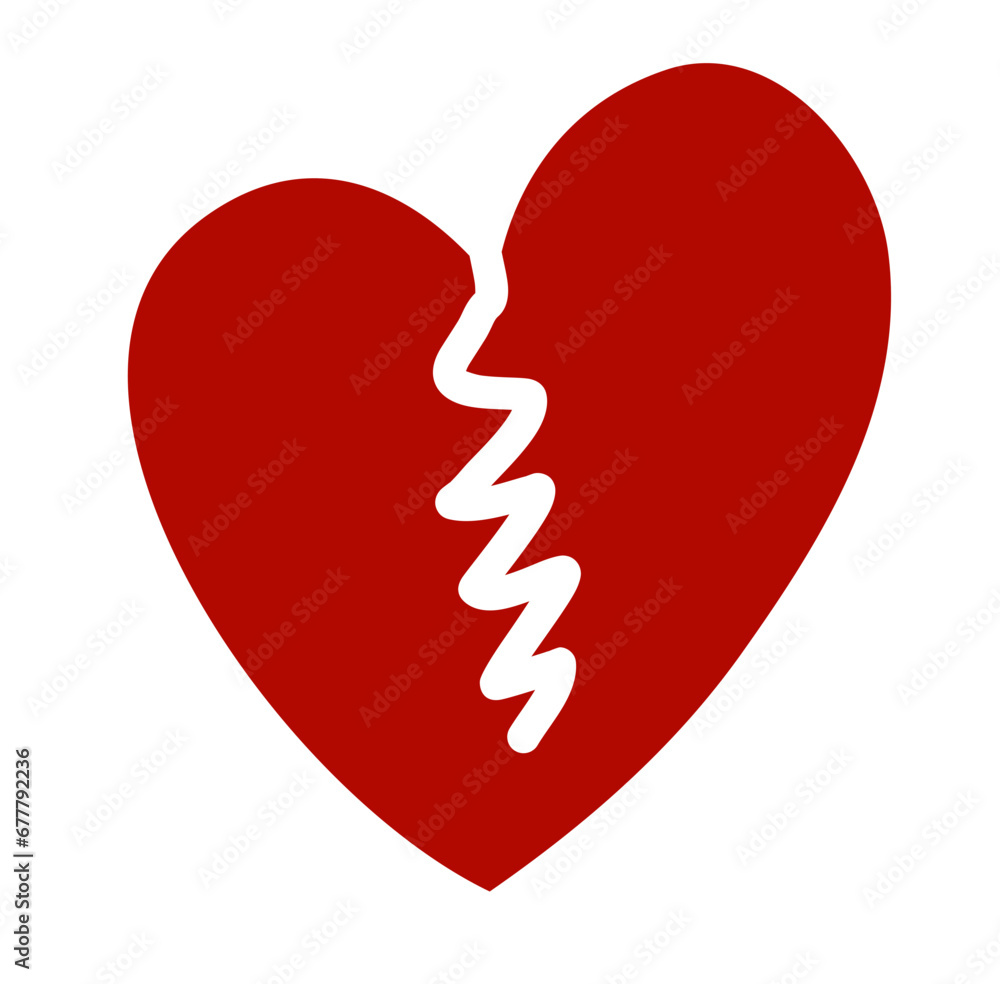 Red Heartbreak Vector Icon Illustration Red Heartbreak Vector Icon Illustration