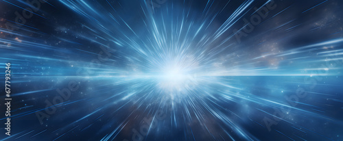  an abstract blue star burst light beam 