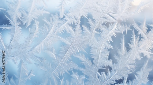  a close up of a frosted window with a blue sky in the back ground and a light blue sky in the back ground.