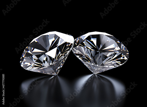 two diamonds on a black background