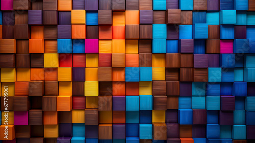 Colorful wooden cubes background