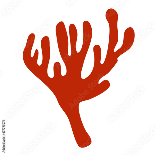 Seaweed Coral Handdrawn Icon Vector Illustration 