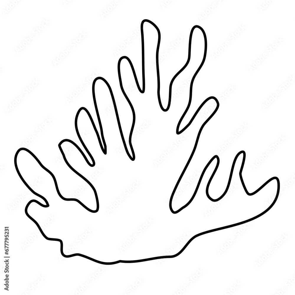 Seaweed Coral Icon Lines Style Vector Illustration Seaweed Coral Icon Lines Style Vector Illustration
