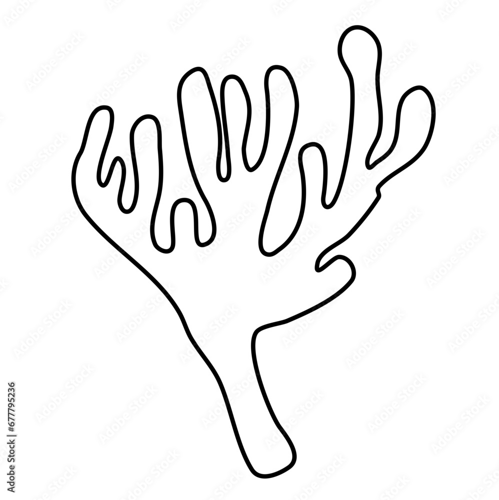 Seaweed Coral Icon Lines Style Vector Illustration Seaweed Coral Icon Lines Style Vector Illustration