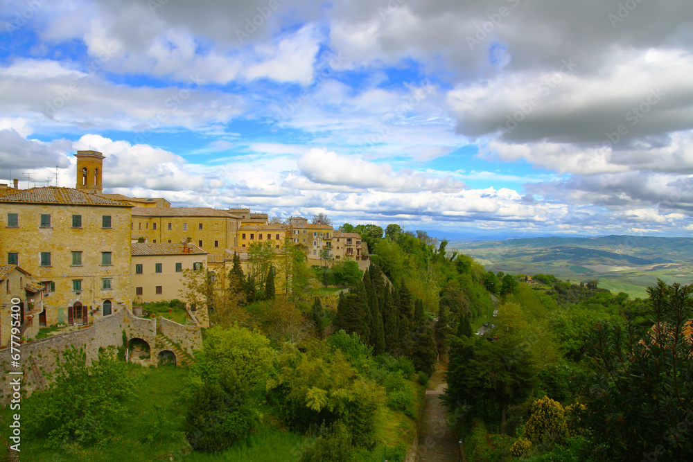 View of old town Volterra in Tuscany, Italy