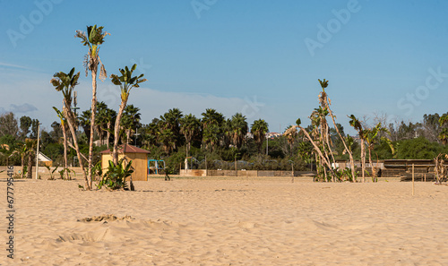Fototapeta Naklejka Na Ścianę i Meble -  Catania beach landscape with blue sky in Italy 