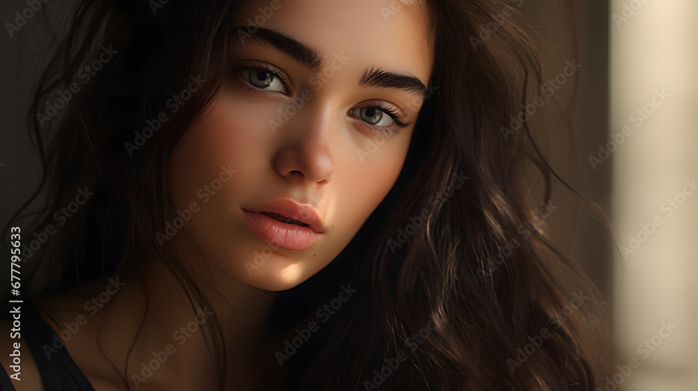 30 year old woman with radiant and fresh skin, photo shoot, beauty model, light background, close-up of face 30 year old woman with radiant and fresh skin, photo shoot, beauty model, light background, close-up of face