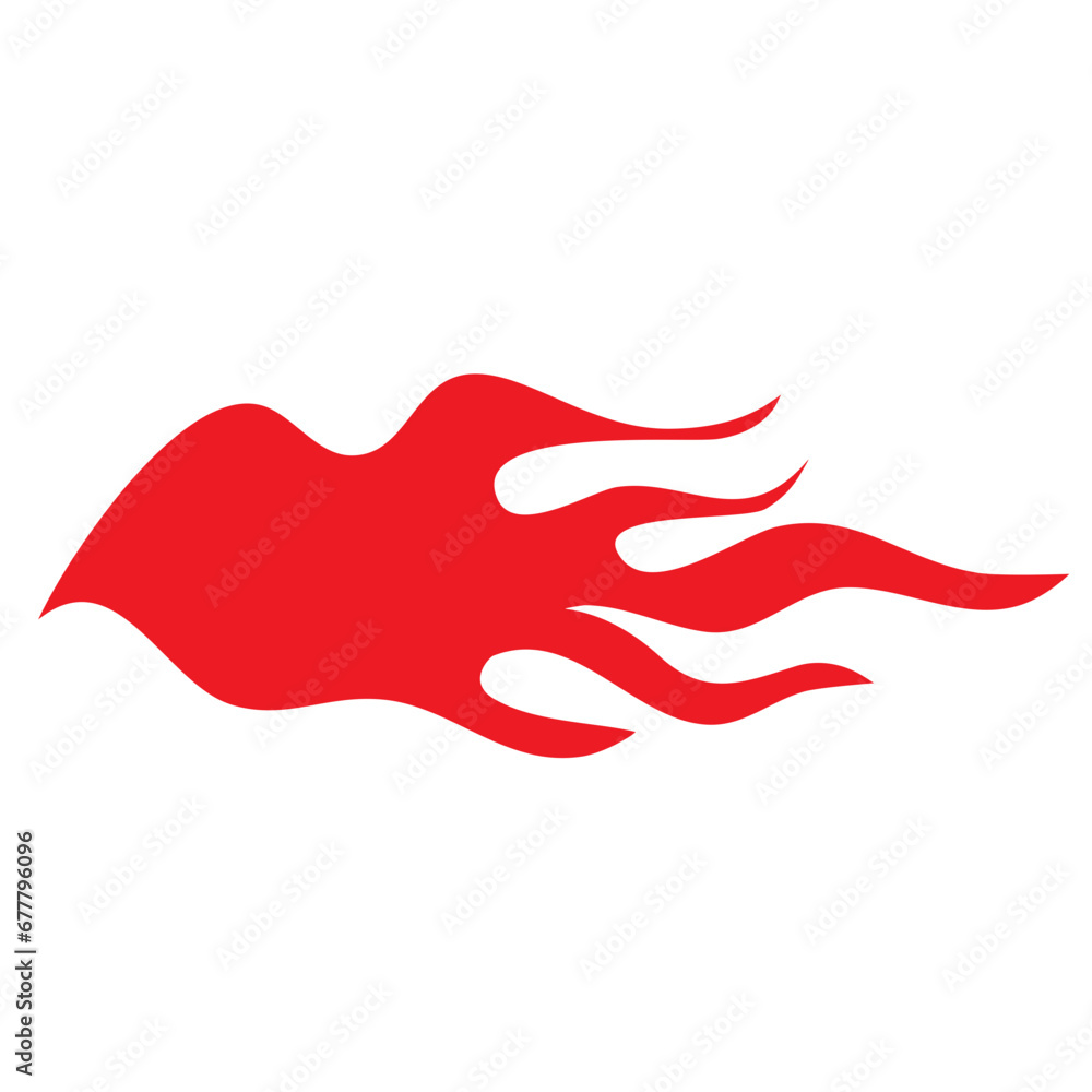 Red Fire Frame Car Decal Icon Vector Illustration Red Fire Frame Car Decal Icon Vector Illustration