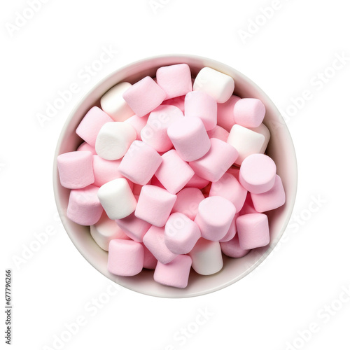 A Bowl of Pink and White Ma...