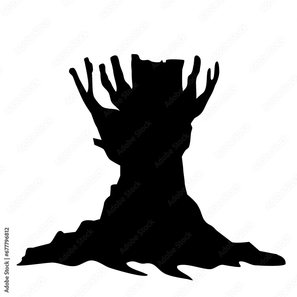 Obraz premium Silhouette Dead Tree Vector Illustration 