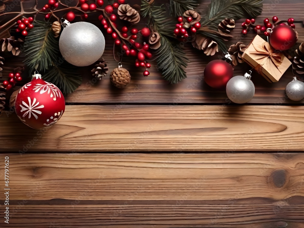 christmas decoration on wood background christmas decoration on wood background