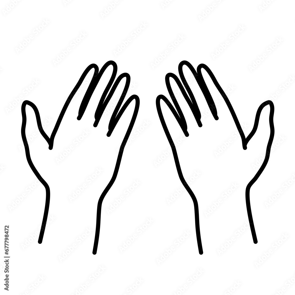 muslim praying hands line icon. Hand drawn of religious faithful person praying to God, hands prayer, Prayer Dua, praying hands, Islam symbols, Muslim praying. muslim praying hands line icon. Hand drawn of religious faithful person praying to God, hands prayer, Prayer Dua, praying hands, Islam symbols, Muslim praying.