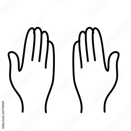muslim praying hands line icon. Hand drawn of religious faithful person praying to God, hands prayer, Prayer Dua, praying hands, Islam symbols, Muslim praying.