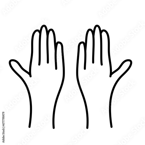 muslim praying hands line icon. Hand drawn of religious faithful person praying to God, hands prayer, Prayer Dua, praying hands, Islam symbols, Muslim praying.