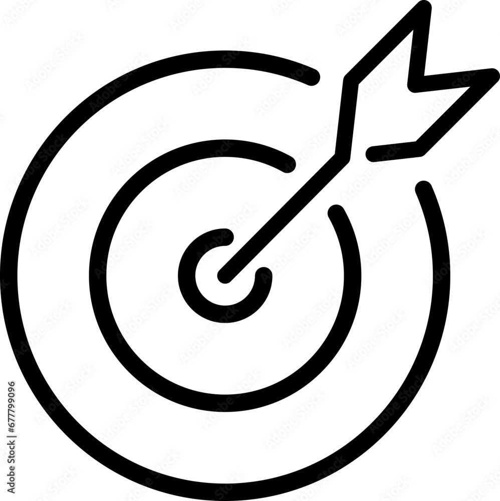 Linear target icon with arrow in the center Linear target icon with arrow in the center