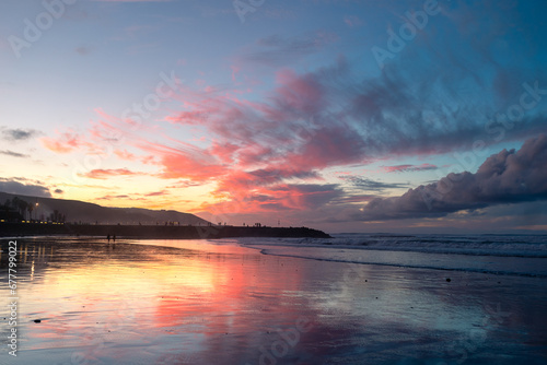 beautiful seascape. Las Canteras beach at sunset. Las Palmas de Gran Canaria. Canary islands. Spain