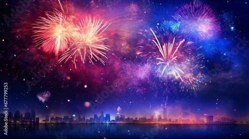 Background wallpaper with fireworks. Dynamic background wallpaper for celebrations